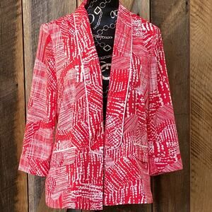 INDIKKA NY Size M Orange‎ & White Soft Jacket WRINKLE PROOF!